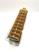 orange Clear Clipper premium guards set with metal clip – fits wahl and babyliss (1-8, 0.5, 1.5) tray included tray included