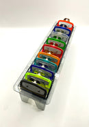 Colorful Clear Clipper premium guards set with metal clip -fits wahl and babyliss (1-8, 0.5, 1.5) tray included