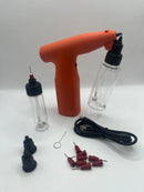 cestomen Clog-Free Airbrush Gun – Cordless Rechargeable Spray Gun for Hair Semi-Permanent Dye, Enhancements & Dye Application – Adjustable Pressure, No-Clog Technology, Barbers orange