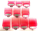 pink Clear Clipper premium guards set with metal clip – fits wahl and babyliss (1-8, 0.5, 1.5)