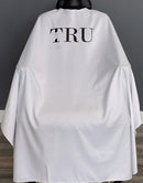 TRUBARBER PROFESSIONAL BARBER CAPE – White With Black Letters