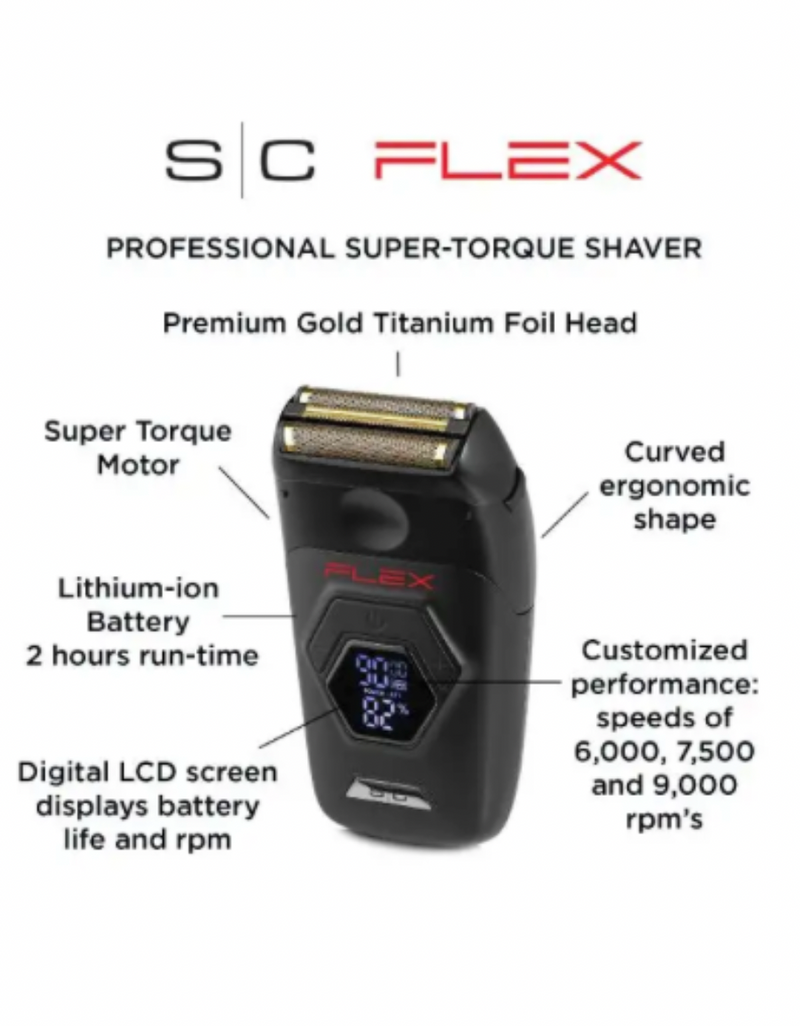 StyleCraft S/C Flex – Electric Foil Shaver with Super Torque Motor, Gold Titanium Foil Head