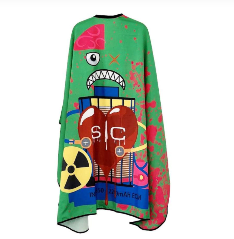 GAMMA+ X STYLECRAFT RADIOACTIVE BARBER & STYLIST CAPE – Green