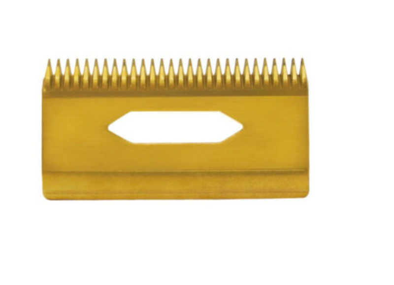 Gamma + italia  REPLACEMENT FIXED BLACK DIAMOND CARBON DLC TAPER CLIPPER BLADE WITH GOLD MOVING TITANIUM DEEP TOOTH CUTTER SET