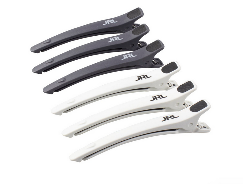JRLProfessional Hair Clips 6pk white/black