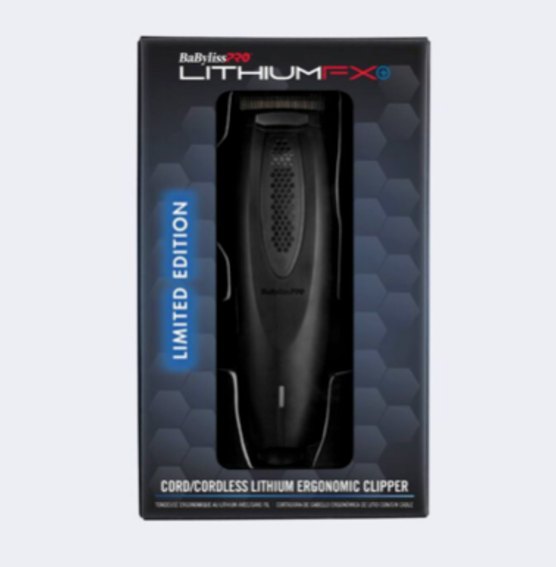 BABYLISSPRO LITHIUMFX+ LIMITED EDITION MATTE BLACK CORD/CORDLESS LITHIUM ERGONOMIC CLIPPER
