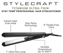 Stylecraft S|C stay-temp flat iron – professional 1″ inch flat iron with titanium plates – SC717B