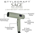 Stylecraft S|C sage hair dryer – professional lightweight hairdryer with digital brushless motor – SC107B