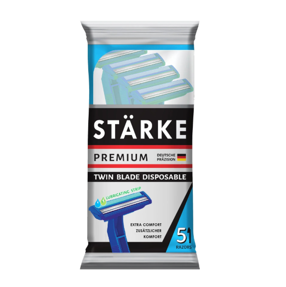 Stärke premium twin blade razors – pouch of 5 razors