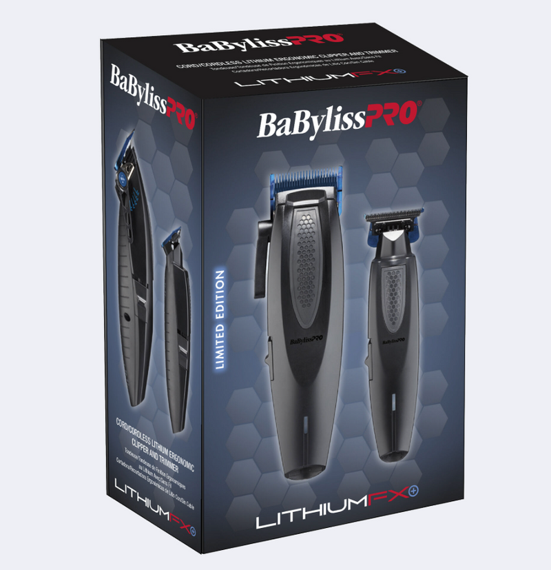 BaBylissPRO® LithiumFX+ Ergonomic Clipper & Trimmer Prepack – FX73DUOCTMB
