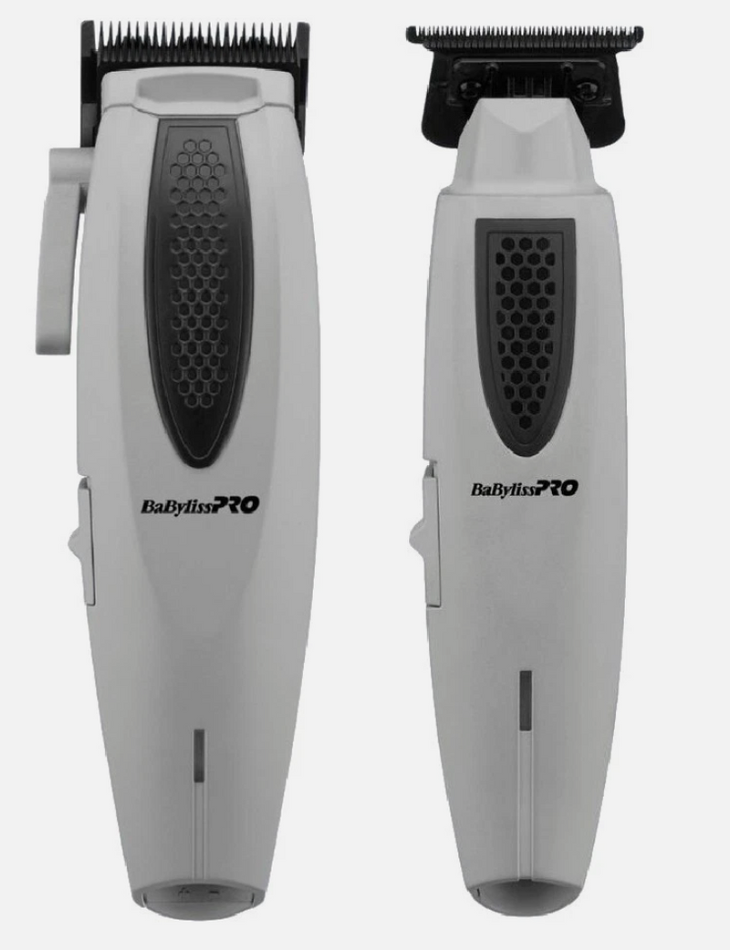  BabylissPRO lithiumfx+ limited edition grey ergonomic clipper &trimmer combo by IBS