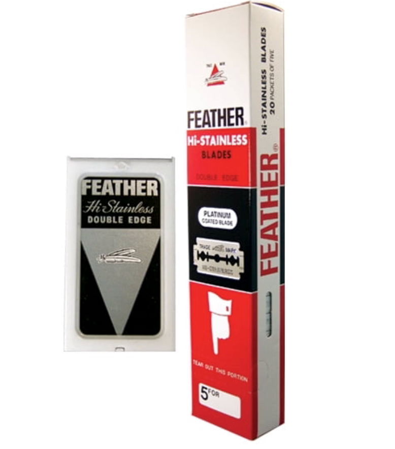 Feather hi-stainless double edge de razor blades – 100
