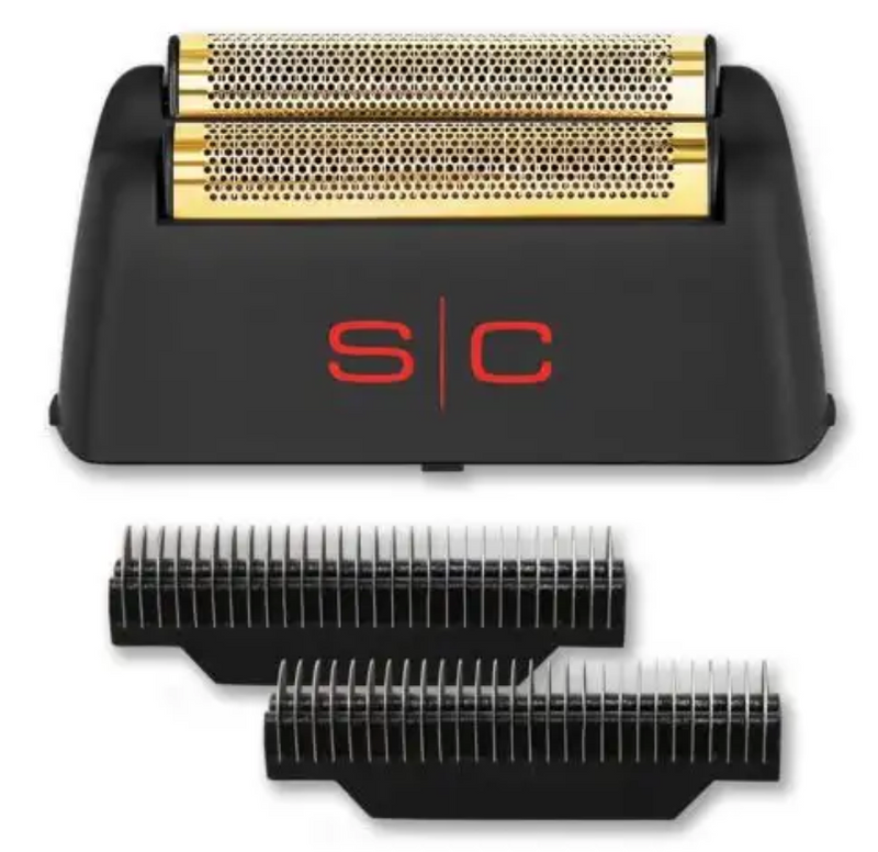 StyleCraft replacement gold titanium foil head and cutter set compatible with rebel shaver SC555G