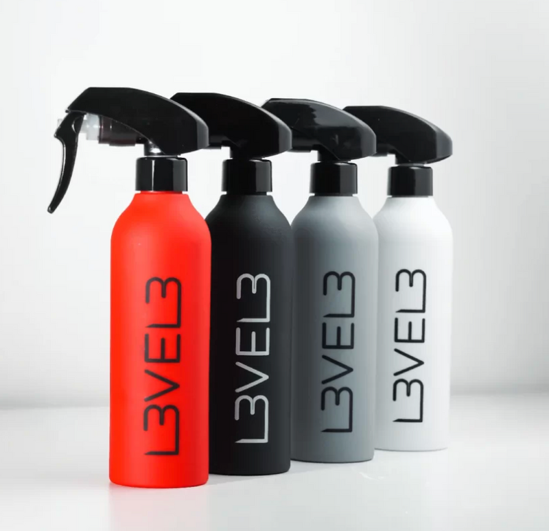 L3VEL3™ Rubberized Spray Bottle – 4 available colors