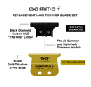 Gamma+ Gold Titanium X-Pro Wide Fixed Blade w/ Black Diamond DLC "The One" Cutter Trimmer Replacement Blade Set (GP527GB)