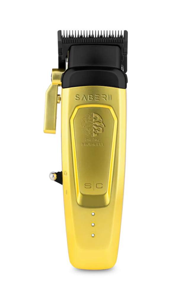 StyleCraft Saber 2.0 Cordless Modular Clipper w/ High-Torque Digital Brushless Motor - Gold