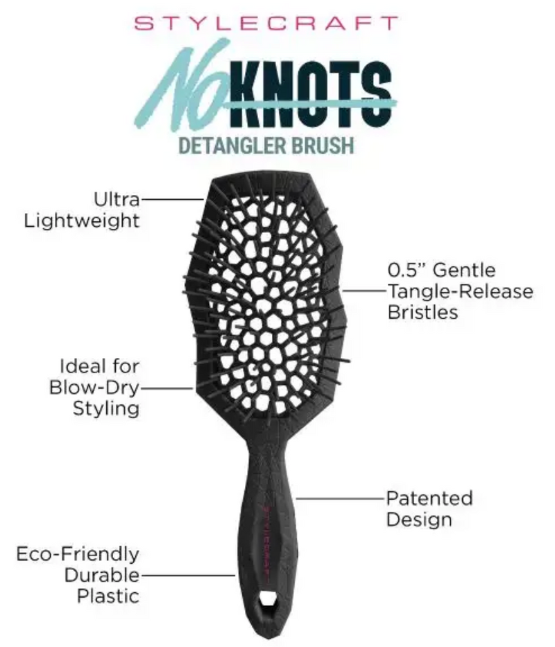 Stylecraft S|C no knots detangler brush – SCDBRUSHB