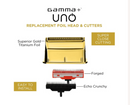 Gamma+ Gold Titanium Single Foil Head with Echo and Forged Cutters for the Uno Shaver