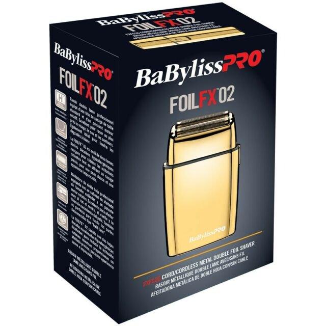 BaBylissPro Cordless Metal Double Foil Gold Shaver FXFS2G.