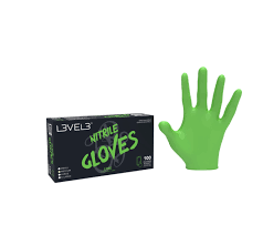 L3VEL3™ PROFESSIONAL GREEN NITRILE GLOVES - 100 PACK