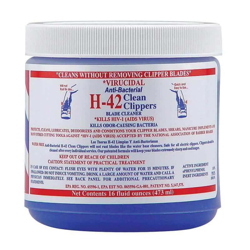 H42 Clipper Cleaner 16oz Jar Virucidal Anti-bacterial.